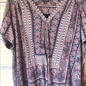 Luck Brand 3x  carpet patten shirt sleeve boho style shirt .